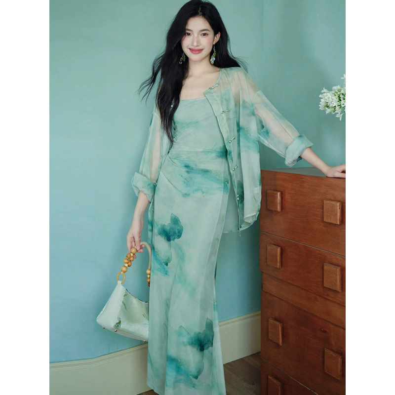 Национальный стиль новый китайский стиль чернил кардиган