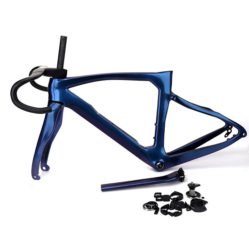 F12 marco de carretera bicicletas de fibra de carbono marco de ventilador barril horquilla de extracción rápida horquilla delantera curva tubo de asiento