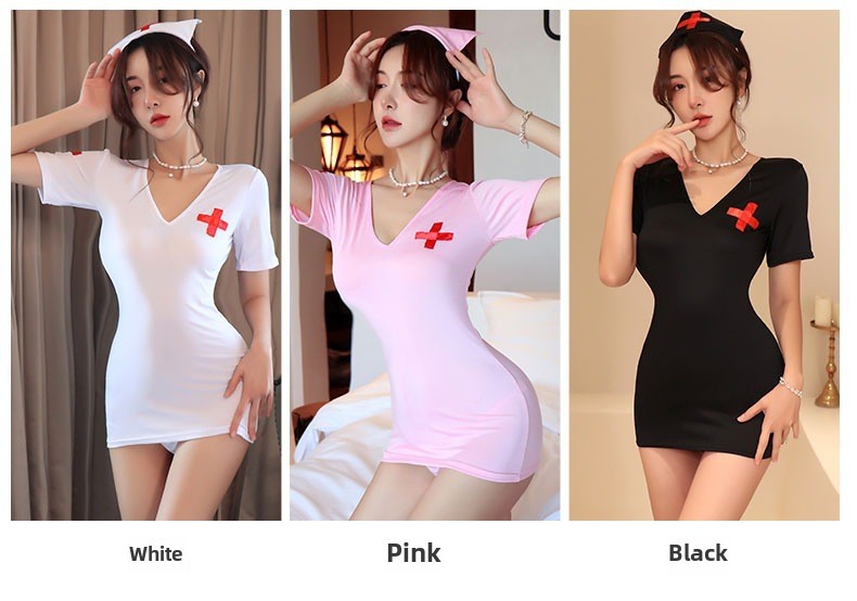 Lange Nacht Sexy Unterwäsche Weibliche Rollenspiele Sexy Rock Weibliche Krankenschwester Uniform Versuchung Anzug Außenhandel 1406_voghion.com