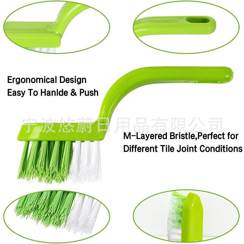 Tile Hard Bristle Crevice Brush Groove Gap Cleaning Brush Set Floor Seam Dead Corner Groove Brush Grout Brush Four-In-One