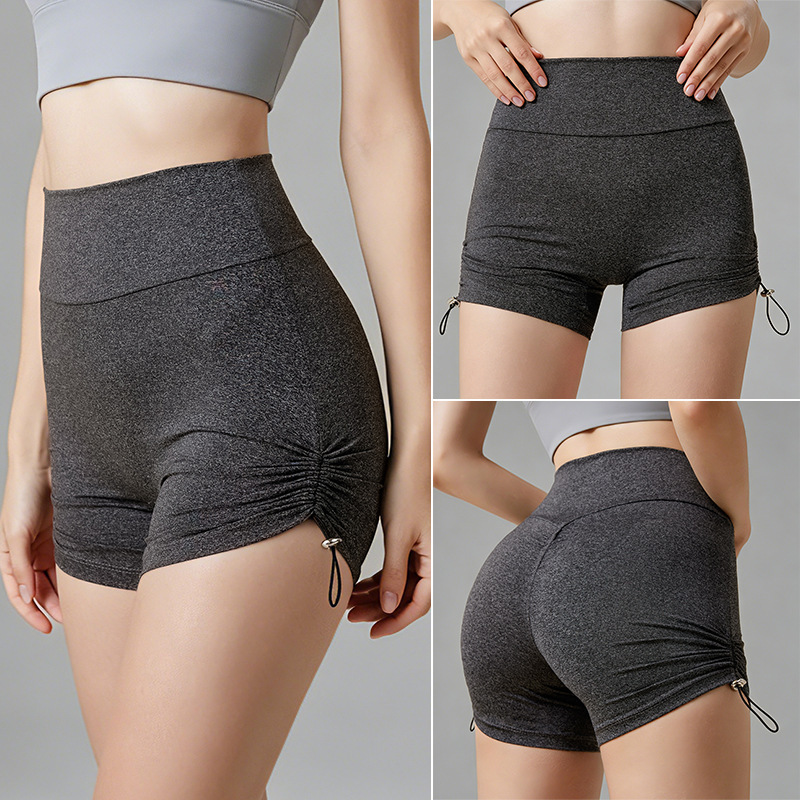 Drawstring Fitness Shorts for Women, Summer High-Waisted Peach Butt-Lifting Breathable Quick-Dry Outdoor Running Yoga Sports Shorts Drawstring Fitness Shorts for Women, Summer High-Waisted Peach Butt-Lifting Breathable Quick-Dry Outdoor Running Yoga Sports Shorts
