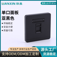 单口面板 亚黑色千兆网络网口宽带电话电视网络双口网线面板插座