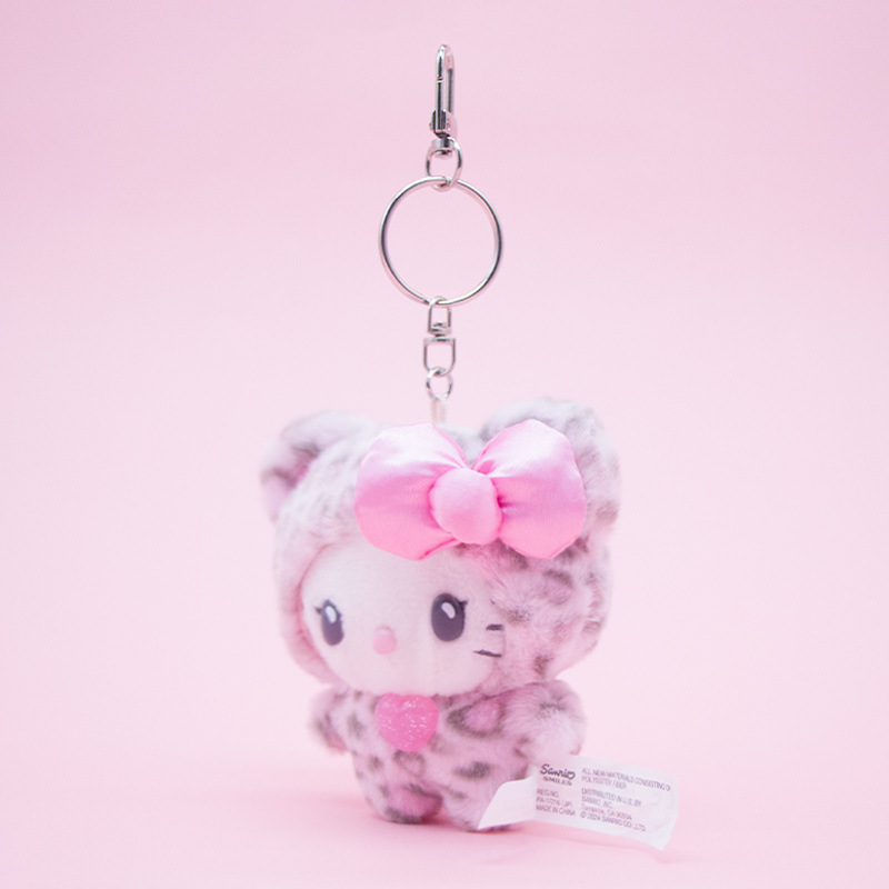 ハローキティ ラテ ヒョウ柄 キーホルダー バッグ ペンダント サンリオ 人形 かわいい ペンダント 人形 日本製 ミニ|undefined