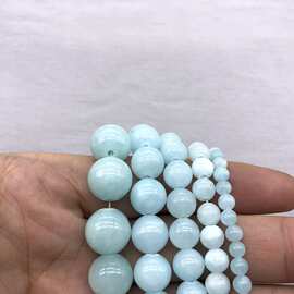 齐纳蓝色diy圆珠子散珠子 手工串珠配件配饰 优化天然石工厂直销