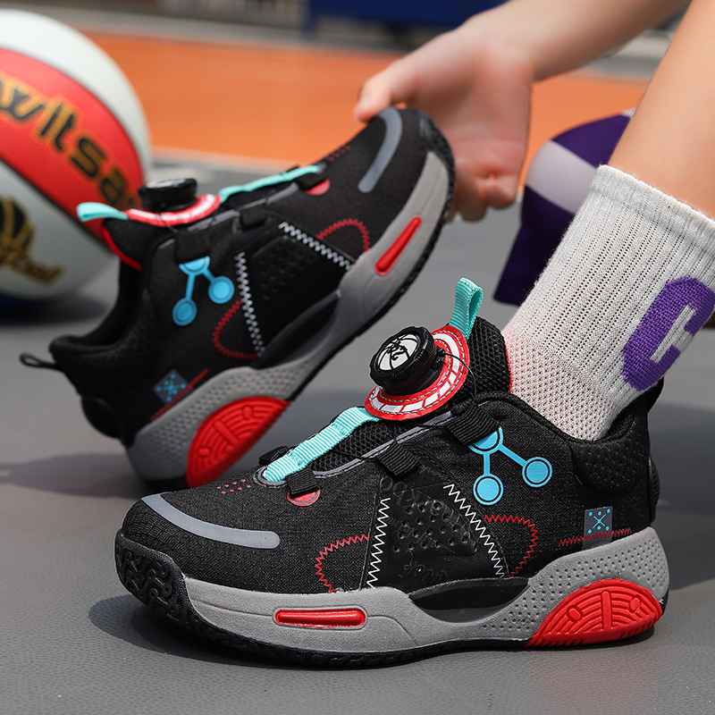 Sapatos de basquete para crianças mesh respiráveis antiderrapante_voghion.com