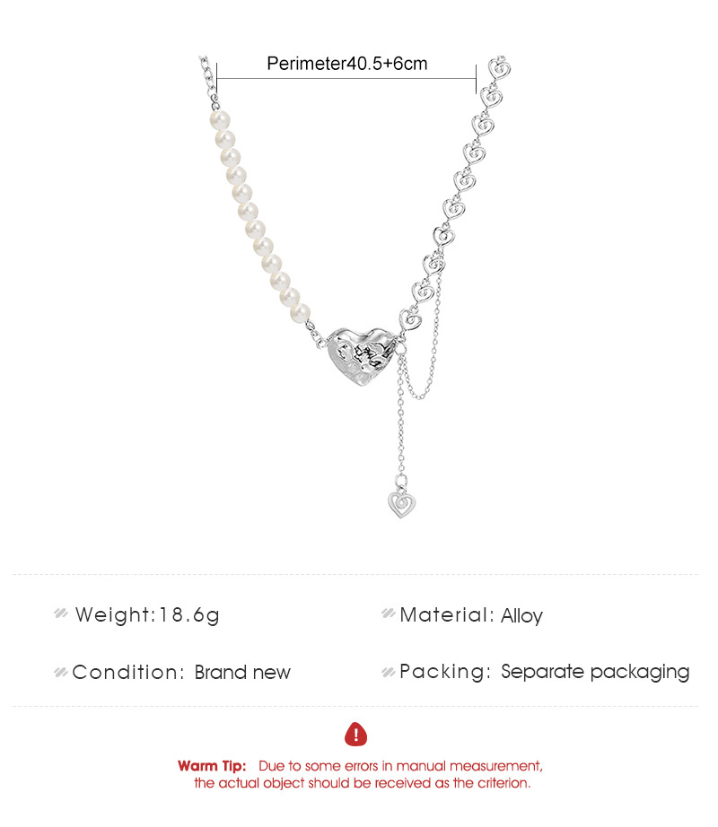 Fashion Heart Shape Imitation Pearl Alloy Plating Womenu0027S Necklace 1 Piece