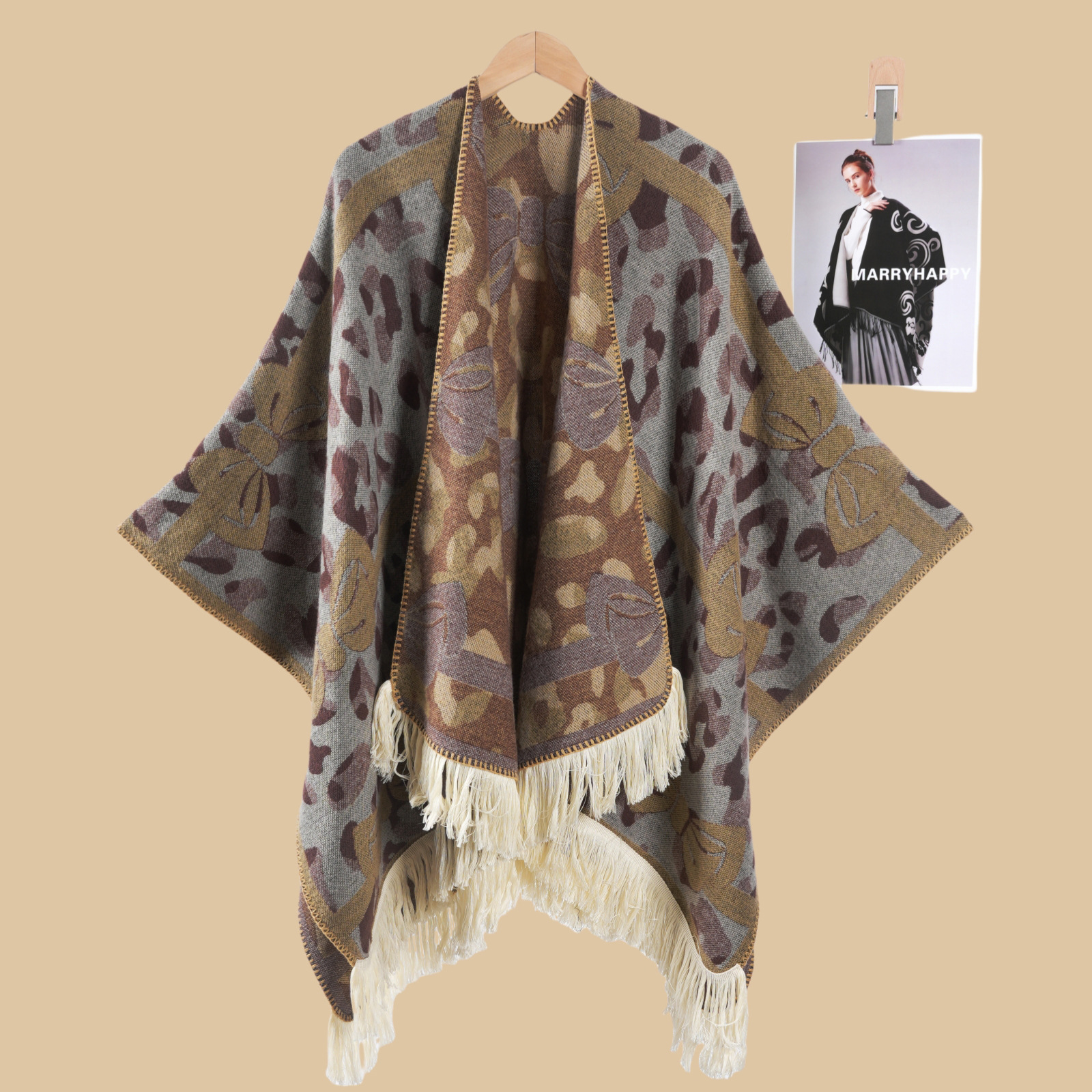 Damas retrógrado estilo nacional de lujo chal de viaje con una capa de capa de viaje del noroeste grande chal de horquilla nuevo