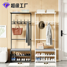 衣帽架卧室落地挂衣架杆式服装店卧室简易晾衣架包包鞋子收纳架子