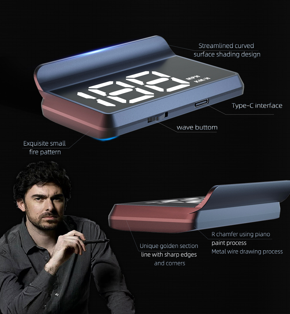 Cross-border W2 universal car HUD head-up display with Beidou satellite, adjustable speed, vehicle speedometer KMH/MPH