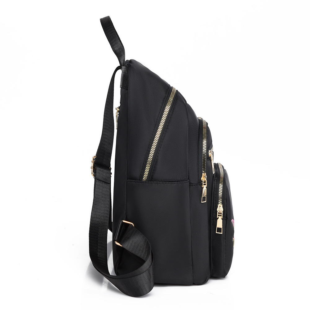 Bolso mujer 2024 nuevo estilo bordado flores señoras mochila literaria simple mochila de viaje al aire libre mochila escolar