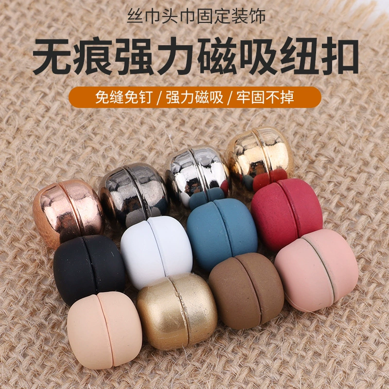 Трансграничный высококачественный шарф мощный магнитный отсос Мусульманский тюрбан шелковый платок пряжка платок двойные аксессуары для броши воротник