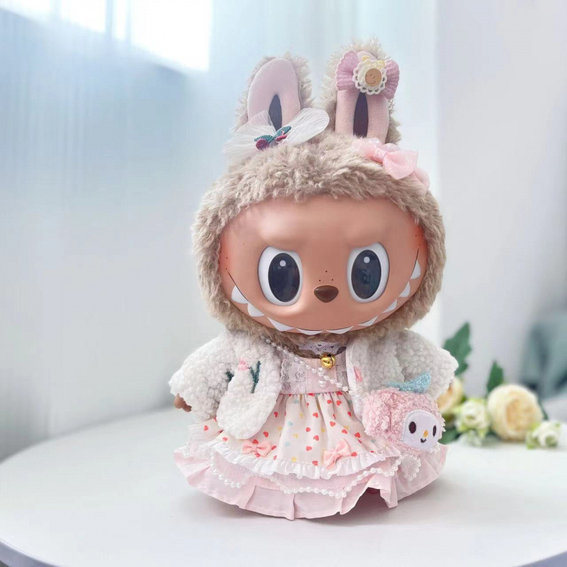 38cmラブブベビー服、ラブブぬいぐるみ服、ラブブ人形着替え、漢服スカートスーツ|undefined