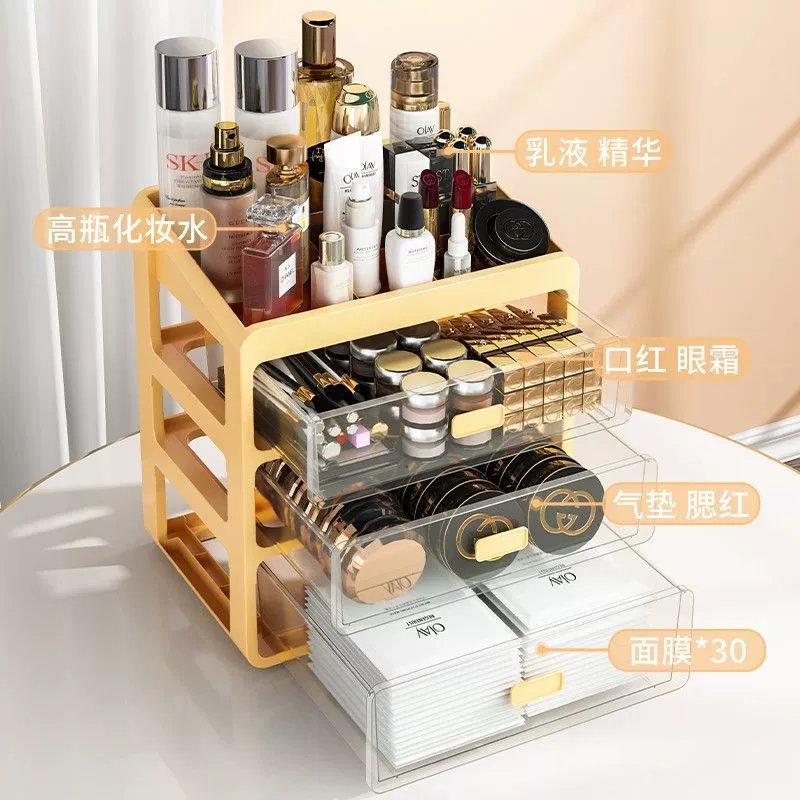Cosmetic table transparent storage box, lipstick, dressing table, makeup box