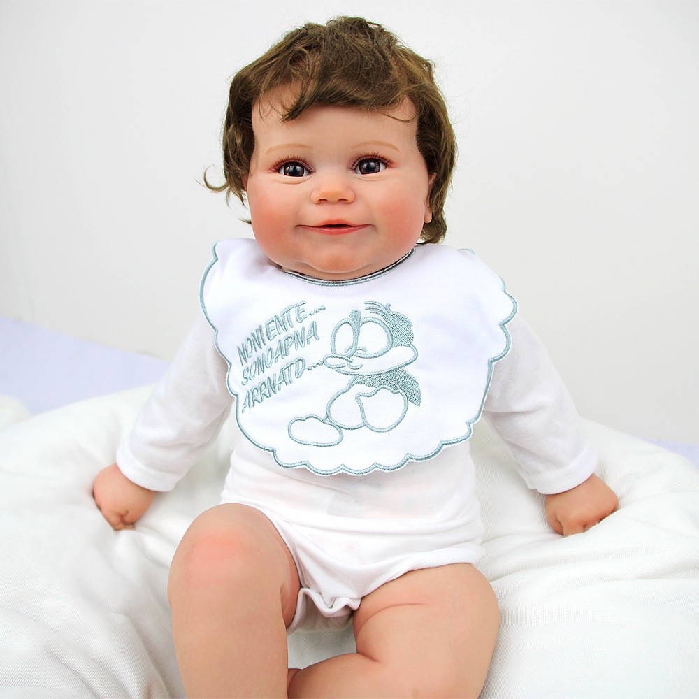 Muñeca de imitación muñeca M pesada suministro de bebés transfronterizos ad50cm comercio electrónico lindos bebés rosa