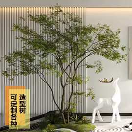仿真树木室内大型仿真绿植景观造景装饰别墅仿生落地假树盆栽