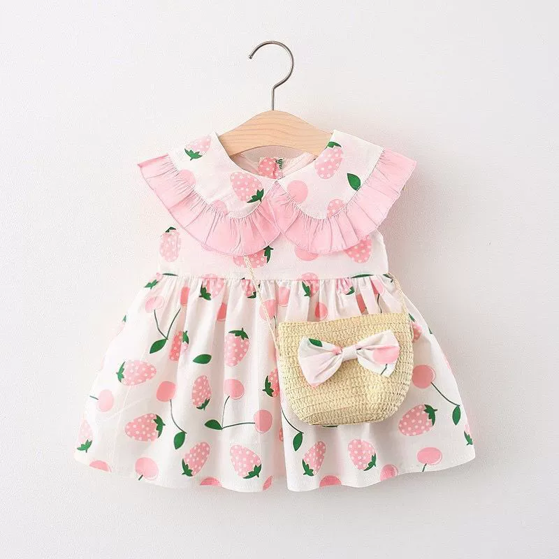 Платье без рукавов для детей, без рукавов, юбка девочки, маленький костюм принцессы, коллекция 2021, корейский стиль