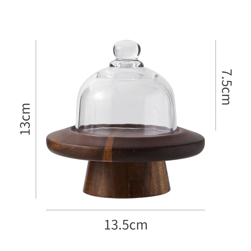 Acacia pastel de madera mini pie alto estante de exhibición de postres de postres de hotel de postres de restaurante de platos de distribución transfronteriza