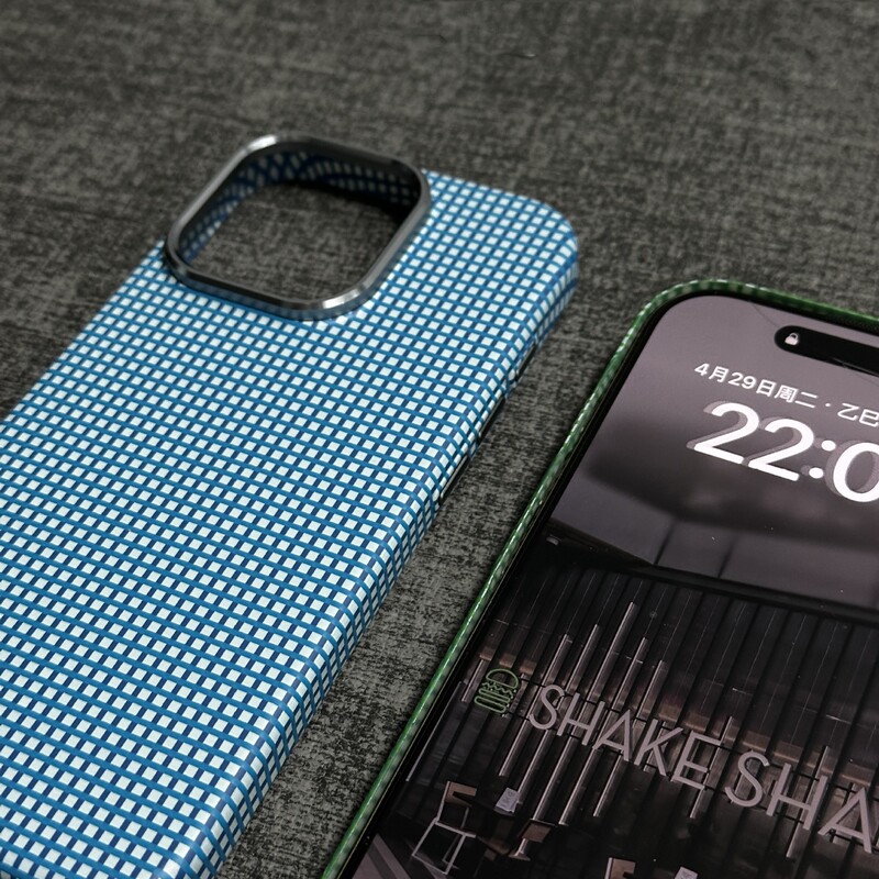 iPhone16promaxチェック柄プレーンレザー磁気電話ケースApple 15メタルフレーム超薄型保護カバーに適しています。|undefined