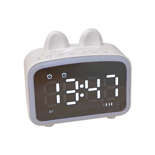Cute night light alarm clock student wake-up artifact rechargeable clock multi-functional desktop small wireless Bluetooth speaker