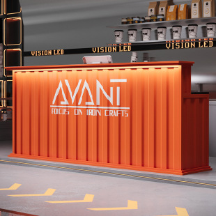 Industrial Style Bar Counter Cashier Milk Tea Shop Bar Bar Restaurant Shop Small Commercial Iron Front Desk Reception Desk