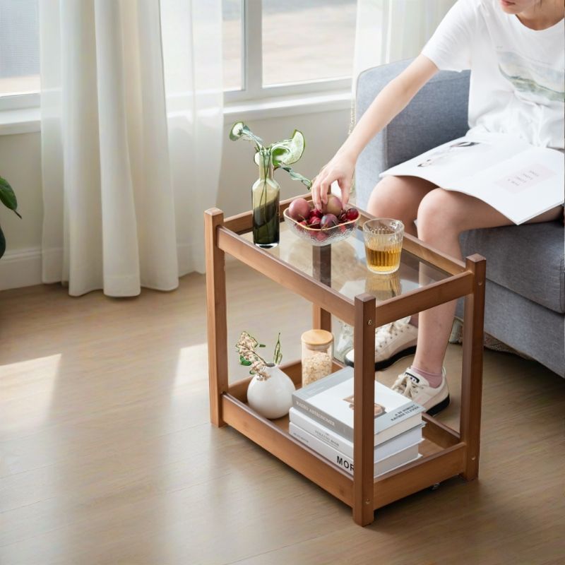 Gabinete de cabecera de cabecera de caña sofá móvil, tablero de té, tablero de té, tablero de té, tablero de esquina, sala de estar, tablero de té, tablero de esquina