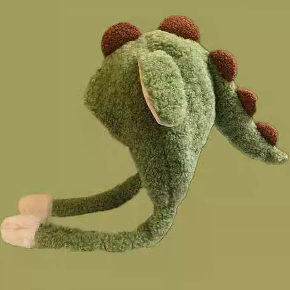 帽子韩版可爱女百搭秋冬季冬天围巾一体保暖防风围脖骑车防风恐龙