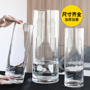Transparent Thickened Straight Glass Vase Hydroponic Plant Snow Willow Water Raising Dragon Willow Horse Drunken Wood Rich Bamboo Special Flower