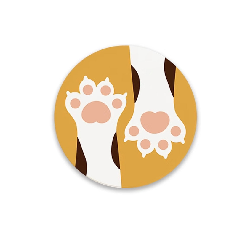 Posavasos de café de oficina de dibujos animados, posavasos de escritorio, posavasos de agua redondos, almohadillas absorbentes de agua de barro de diatomeas, encimera de secado rápido