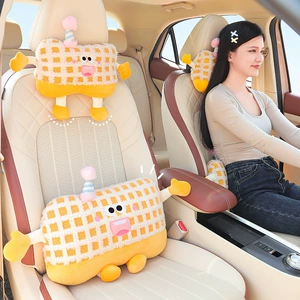 Cartoon car lumbar support, creative and cute car lumbar cushion for girls, car pillow and lumbar support, car interior accessories for women
