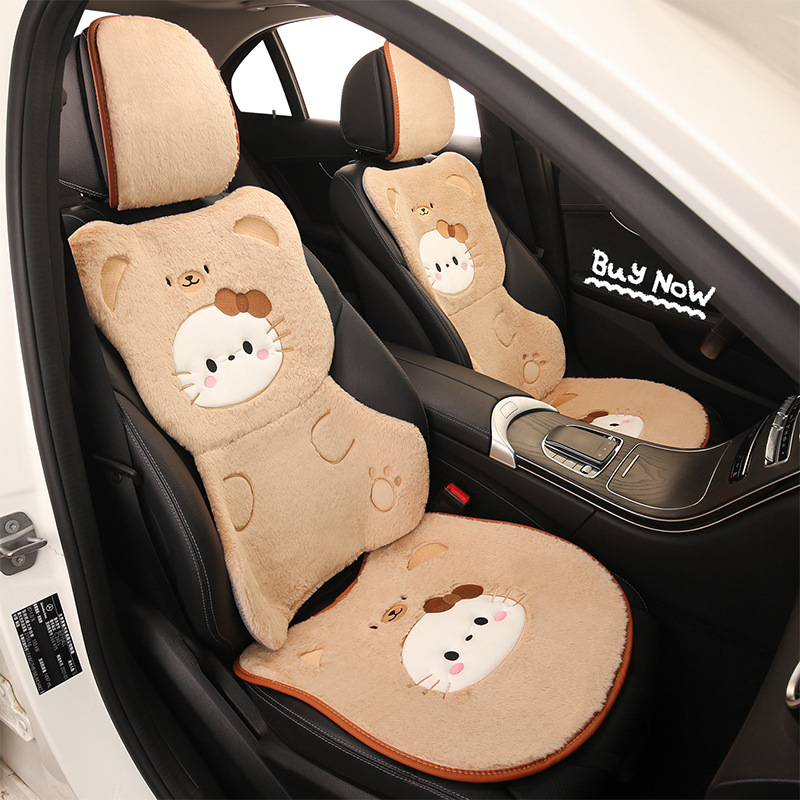 卡通可爱小猫冬季毛绒保暖汽车坐垫 适用于奥迪A3L A4L A5L Q3 Q5