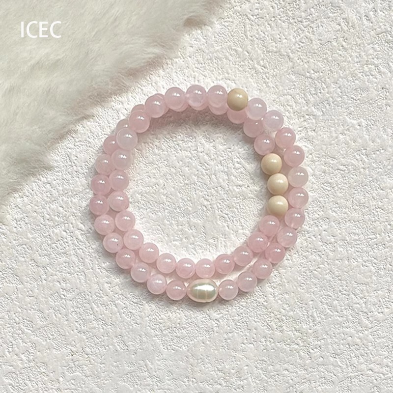 New Chinese Style Freshwater Pearl Beaded Bracelet for Women, Cool National Style High-End Hand Jewelry, High-Looking Fairy Pink Bracelet