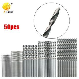 High-Speed Steel Twist Drill Bit / Straight Shank Drill Bit Hand Electric Drill Bit Round Shank Durable 50-Piece Set
