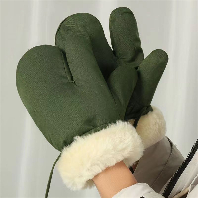 Wholesale wool gloves three-finger thickened warm cold-proof fur gloves for men and women Wholesale wool gloves three-finger thickened warm cold-proof fur gloves for men and women