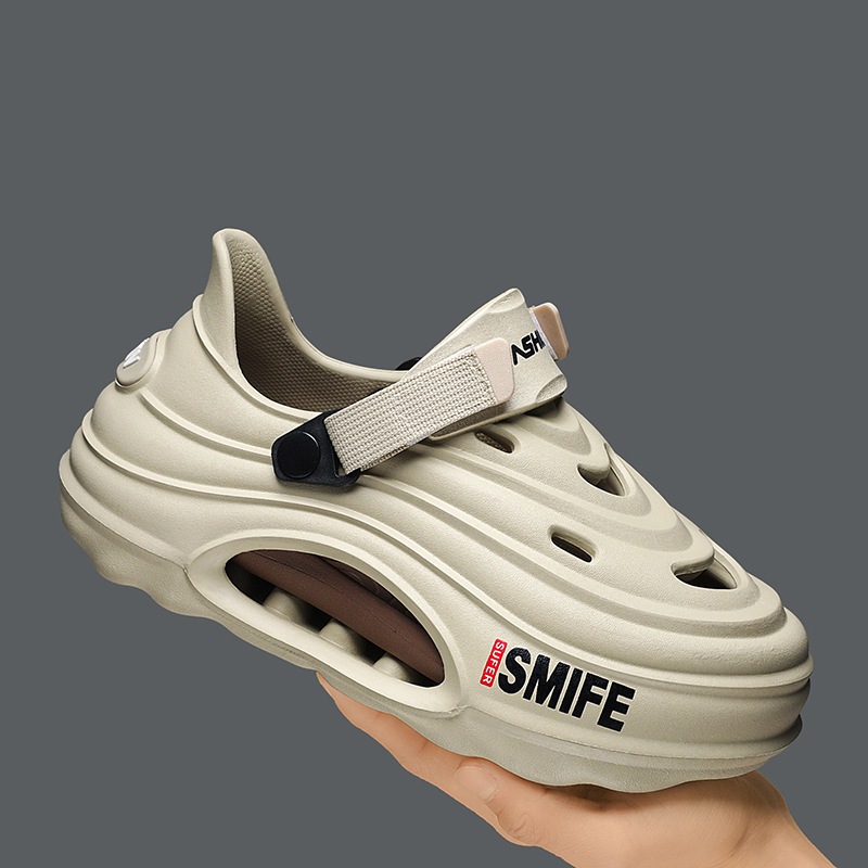 Men's Summer Clog Top Quality Sandals With Thick Soles, Height-Increasing, Non-Slip, Casual Closed-Back Sandals, Durable Outdoor_voghion.com