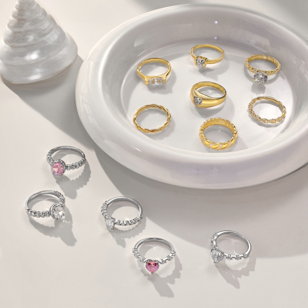 3g Weight Zircon Inlay Material Rings Classification 1 Piece Quantity Daily Occasion 925 Sterling Silver Material Heart Shape Pattern Women's Gender Plating Design Elegant Style 925 Sterling Silver Zircon Heart Shape Rings 925 Sterling Silver Rings 44