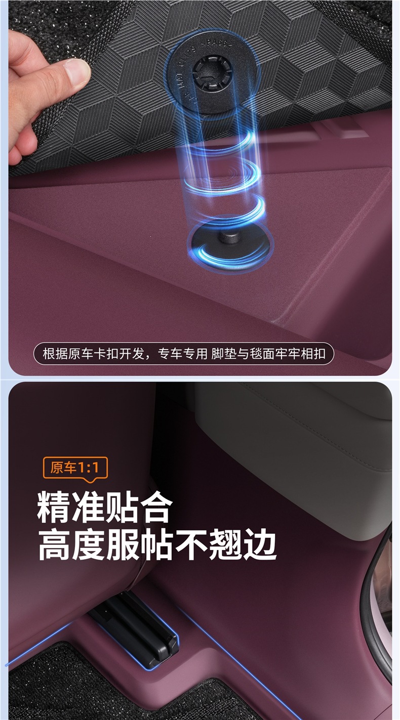 Suitable for Xiaomi YU7 car floor mats, TPE full-coverage starry sky carpet, special floor mats, trunk mat, interior accessories