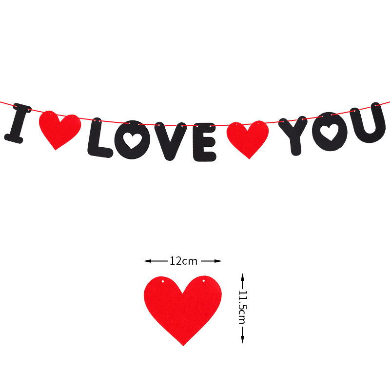 Fabricantes al por mayor de varios estilos de fieltro no tejido flor de boda decoración de la sala de estar de boda colgantes de bandera