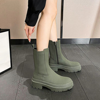 2022, the new pipe thickness of bottom side zippers Martin boots increased thick bottom Chelsea short boots