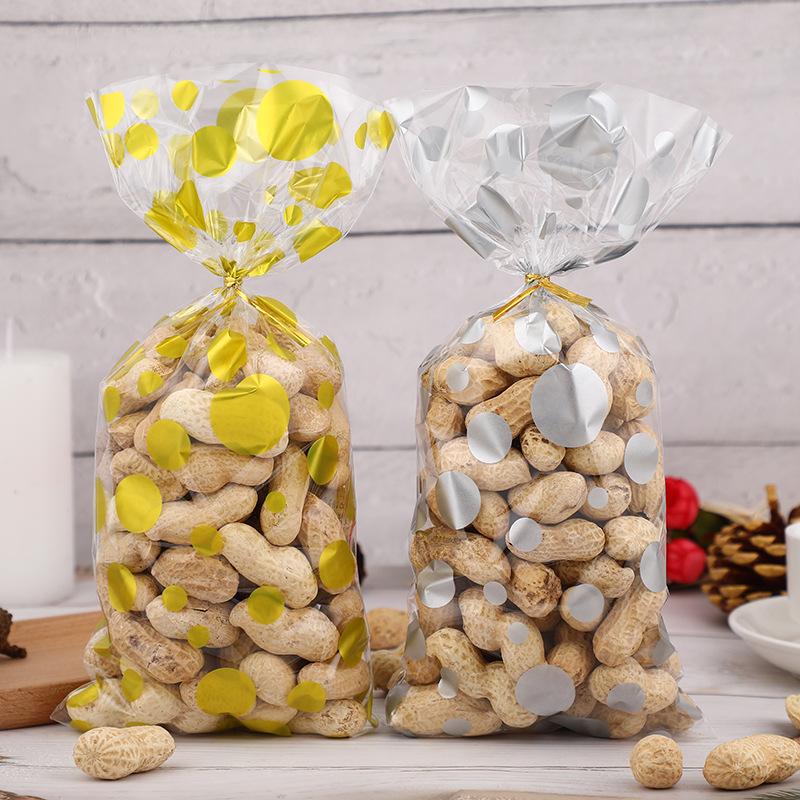 Nuevo Polka Dot OPP caramelo bolsa fiesta de cumpleaños celofán galleta Bolsa De vacaciones caramelo regalo para hornear bolsa en stock