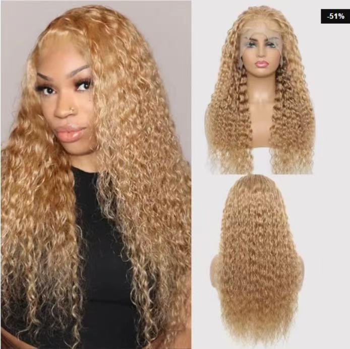 Pelucina de encaje frontal pelucina de encaje frontal pelucina de encaje para mujeres pequeñas pelucinas largas rizadas pelucina natural al por mayor