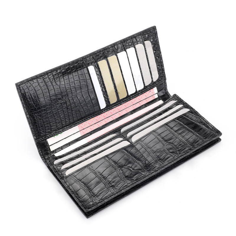 Traje de la cartera de los hombres de todos los partidos casuales de longitud media embrague de cuero de los hombres multi-tarjeta de cocodrilo billetera de cuero