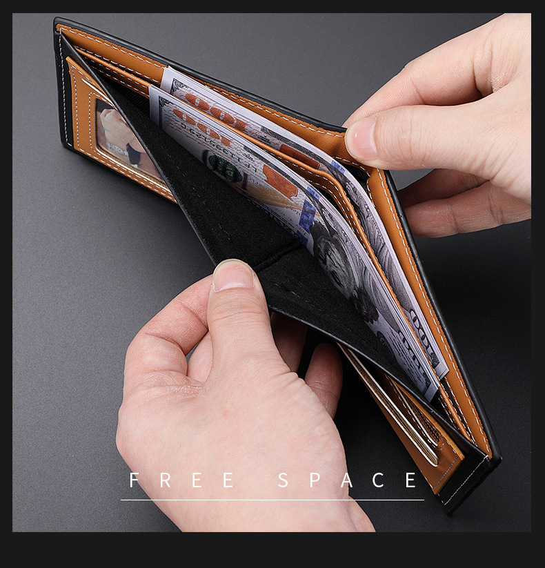 Männer Einfarbig Pu-leder Offen Brieftaschen display picture 7