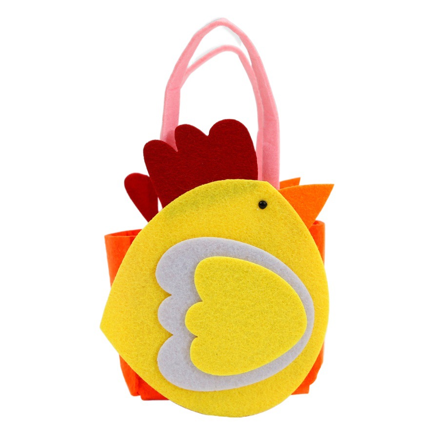 Amazon nueva Pascua cesta portátil conejo huevo pollo bolsa de caramelo DIY creativo fieltro bolso