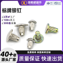 标牌铆钉 铭牌铝铆钉 304半圆头实心敲打铆钉 滚花竖纹不锈钢标牌