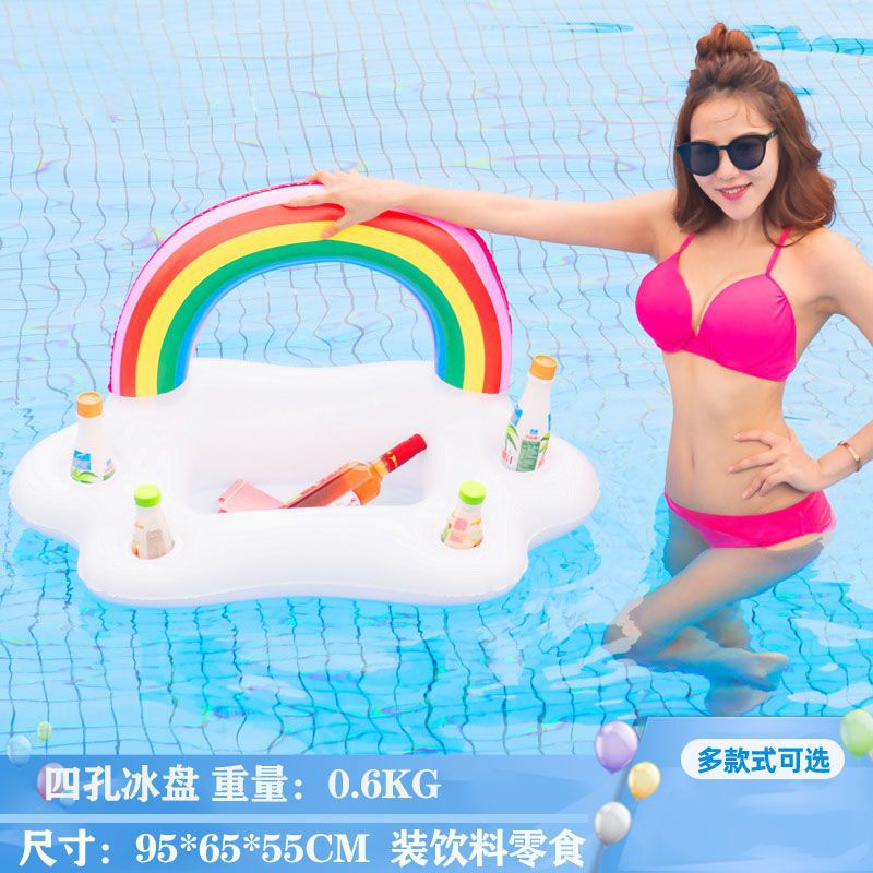 nubes inflables gruesas flotantes cama flotante agua arco iris sillón anillo de natación para niños adultos almohadilla flotante anillo de salvavidas comercio exterior