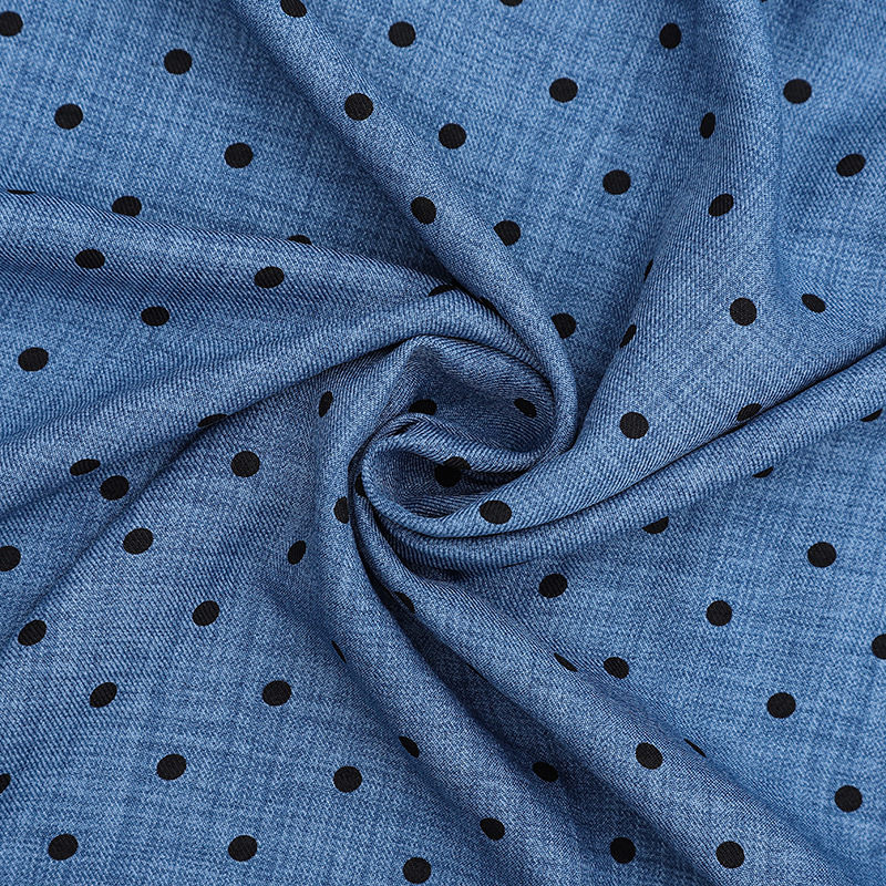 Inventario al por mayor nuevo poliéster completo impresión de dos colores tweed punto de tela camisa vestido tela DIY hecha a mano
