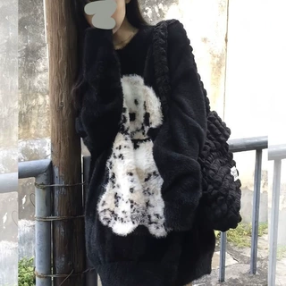 可爱小狗毛衣女秋冬高级感超好看慵懒风宽松独特内搭针织衫上衣