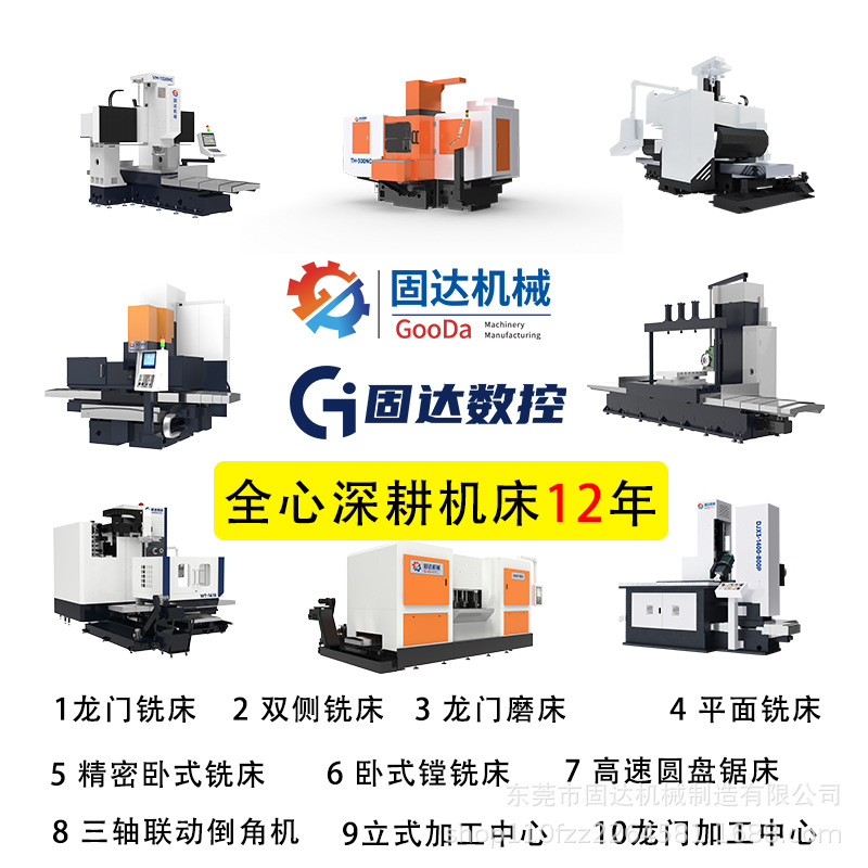 固达数控铣床磨床加工中心机械设备龙门双侧平面精密卧式立式铣车