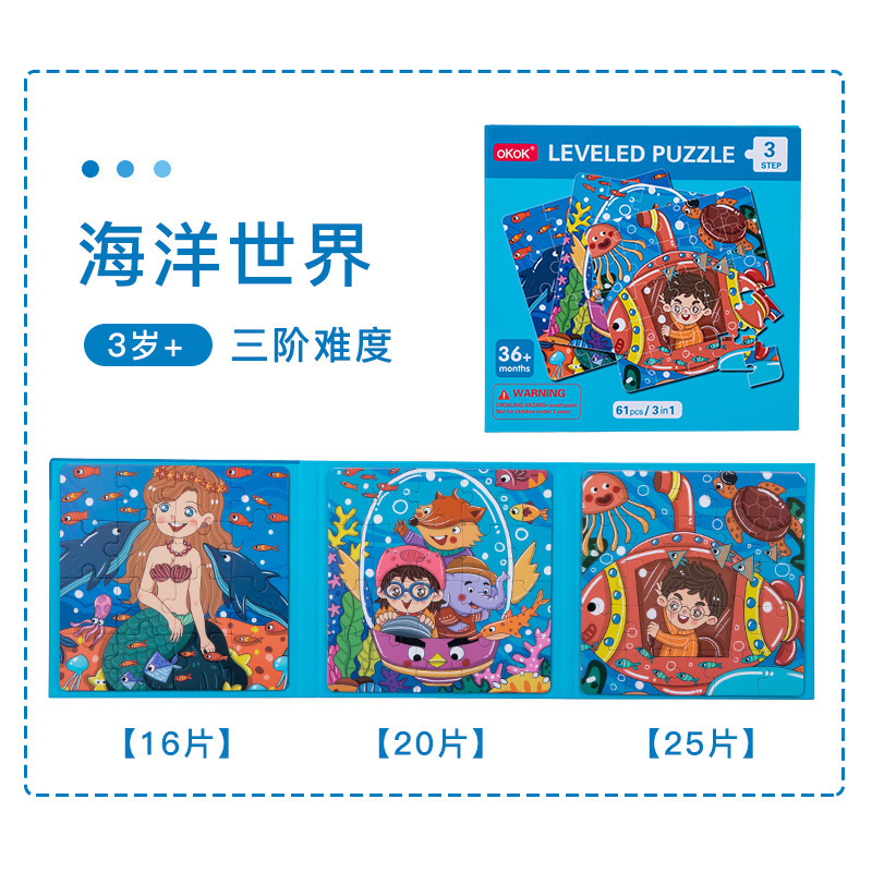 Educación temprana educativa de los niños transfronterizos del CPC del CE tres adentro juguetes magnéticos avanzados del tráfico animal del rompecabezas del libro