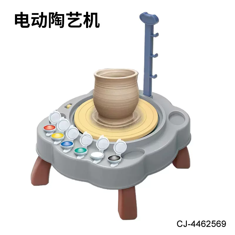 跨境电动小桌子陶艺机软陶泥粘土diy陶泥机转盘手工拉胚玩具批发